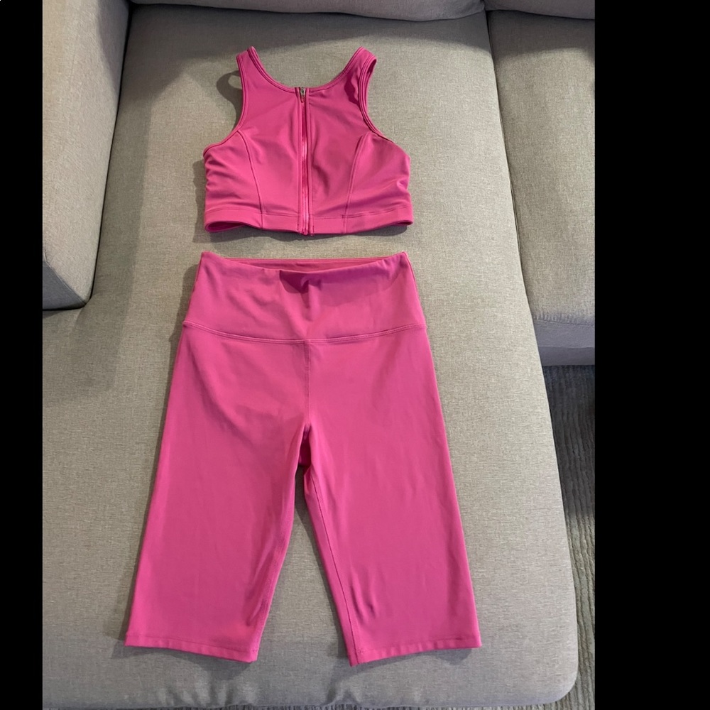 H&M Pink Workout Set (cycling shorts & sports bra)